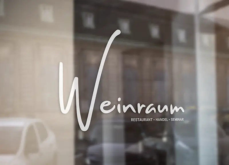 Weinraum-Logo als Fensterbeklebung