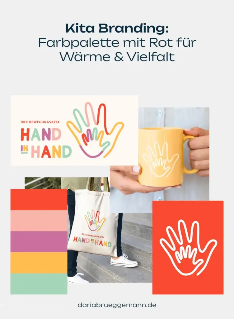 Farbpalette mit rot für eine Kita