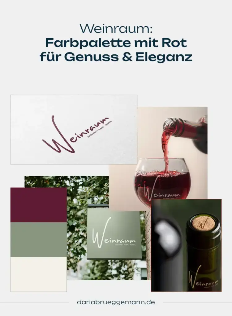Farbpalette mit rot für eine Weinhandlung