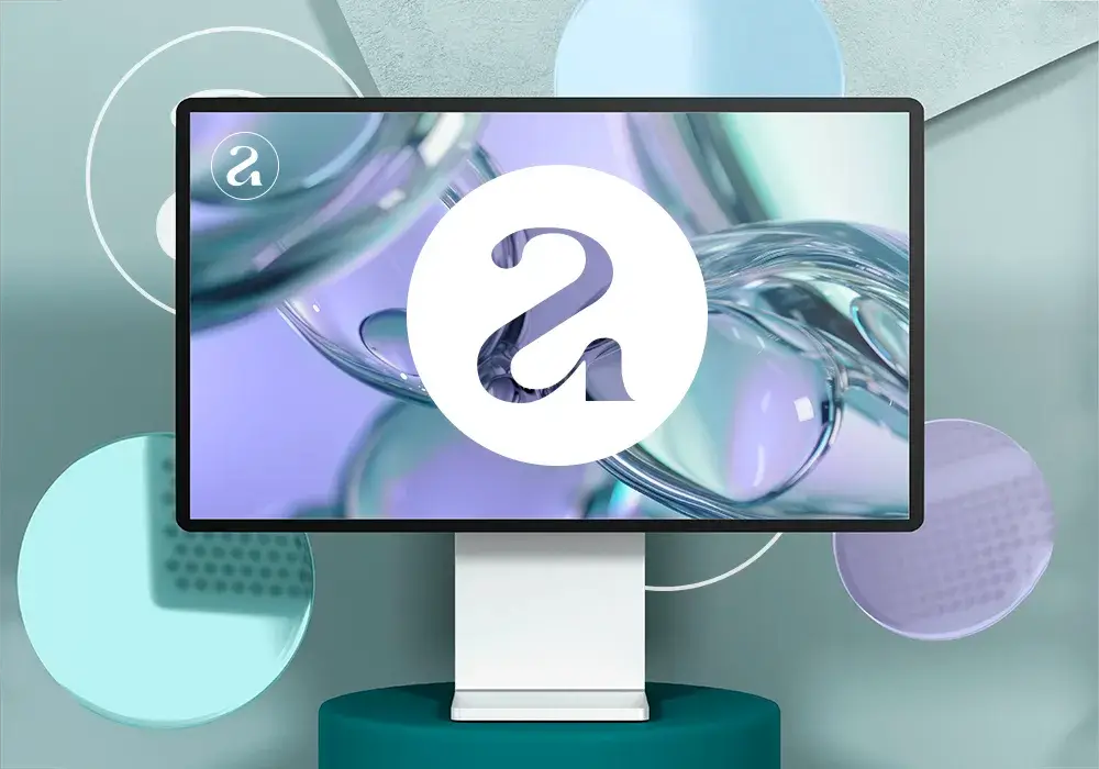 Branding-Logo auf einer Website auf einem Computer