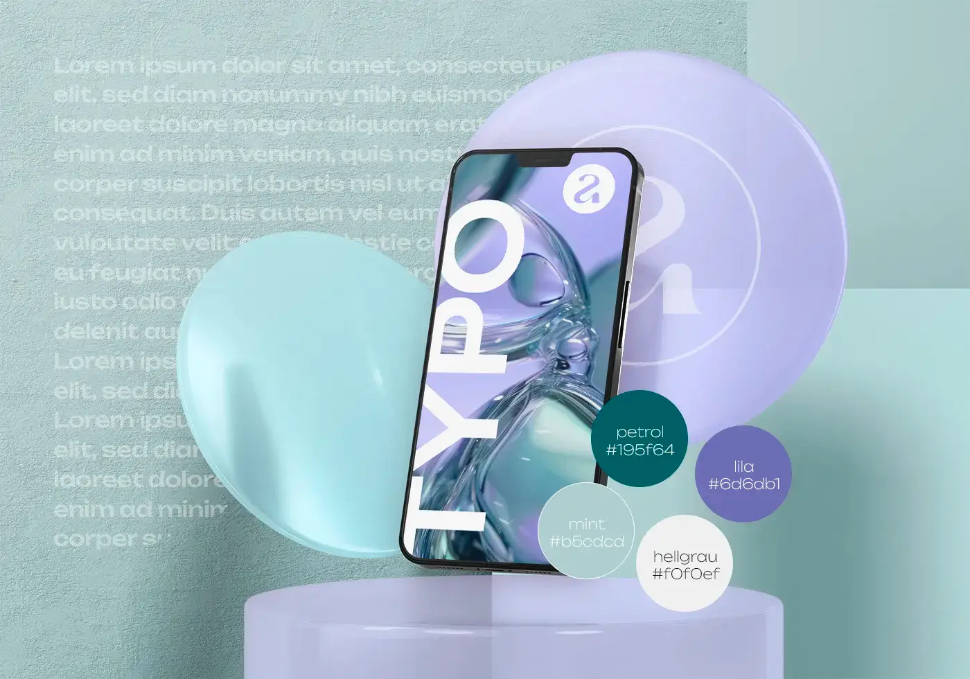 Branding-Elemente auf einer Website auf einem Tablet