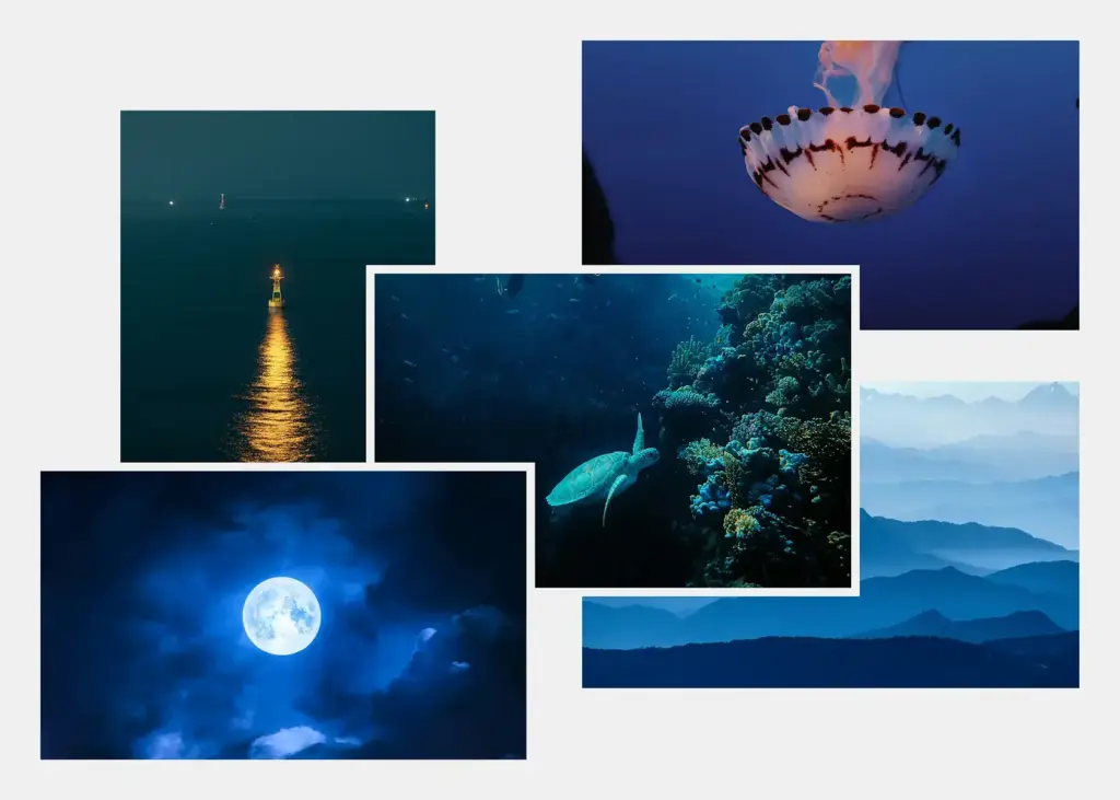 Beispiele für Blau im Branding