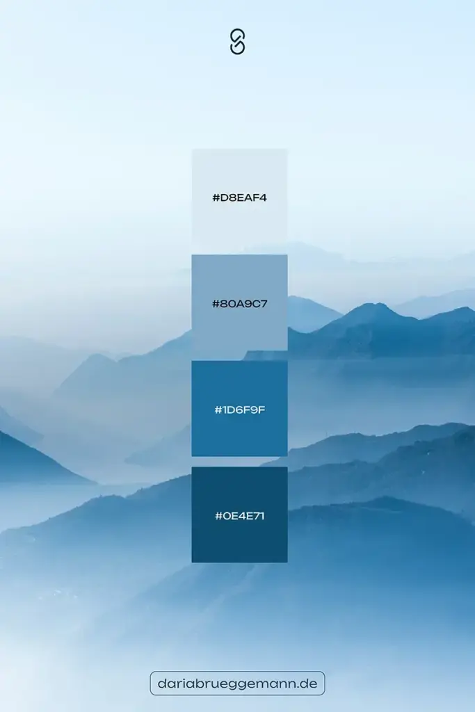 Berge-Farbpalette für Blau im Branding
