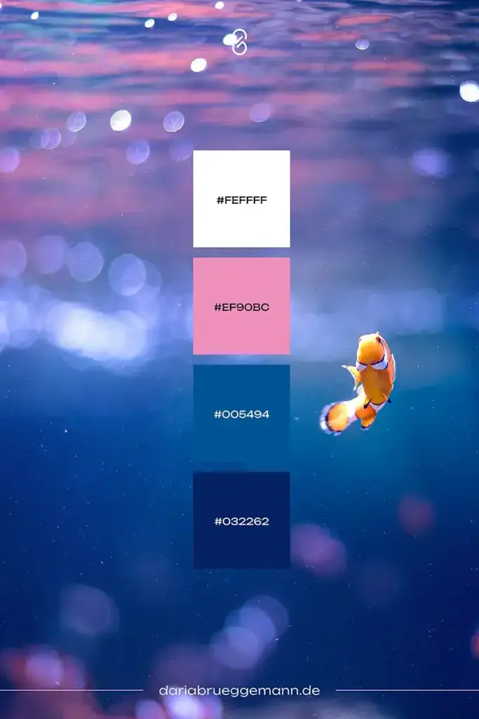 Unterwasser Farbpalette für Blau im Branding