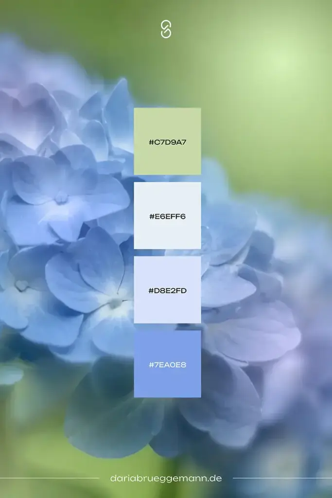 leichte Farbpalette für Blau im Branding