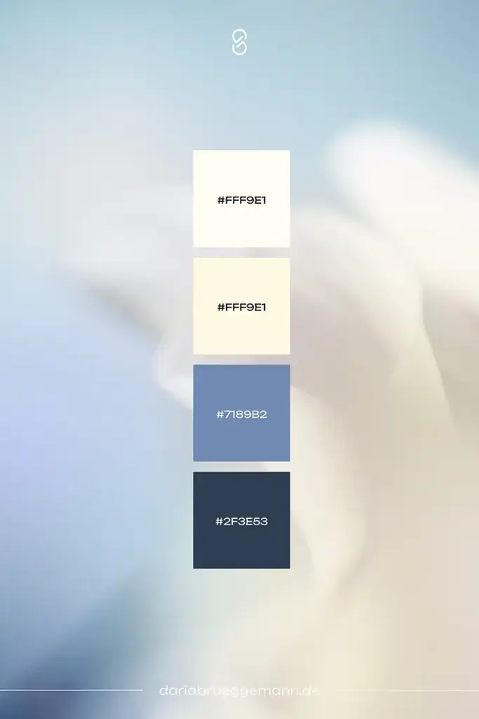 sanfte Farbpalette für Blau im Branding