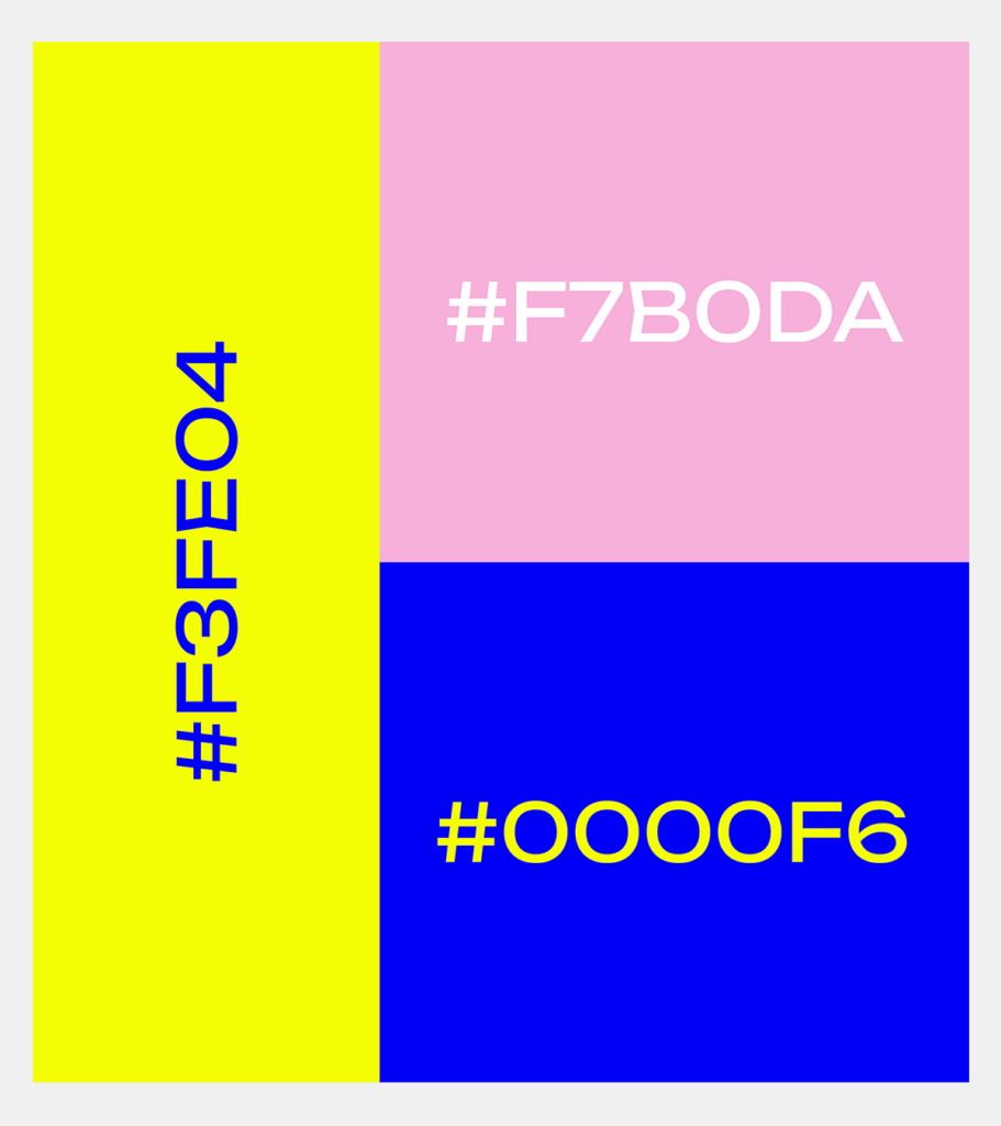 rosa-blaue Farbpalette für Blau im Branding