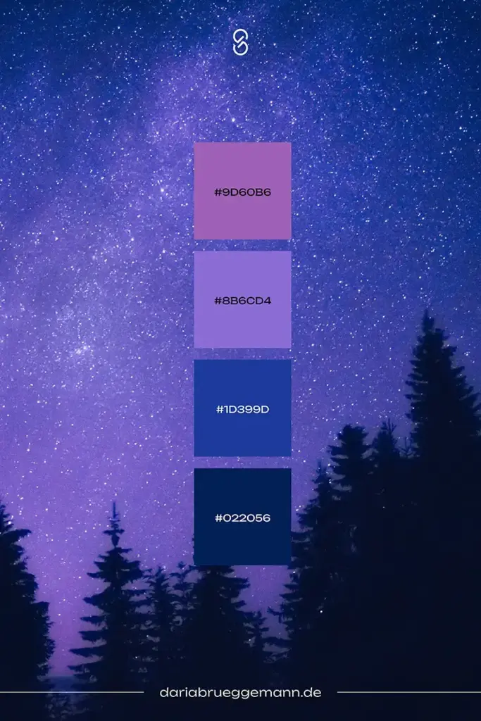 geheimnisvolle Farbpalette für Blau im Branding