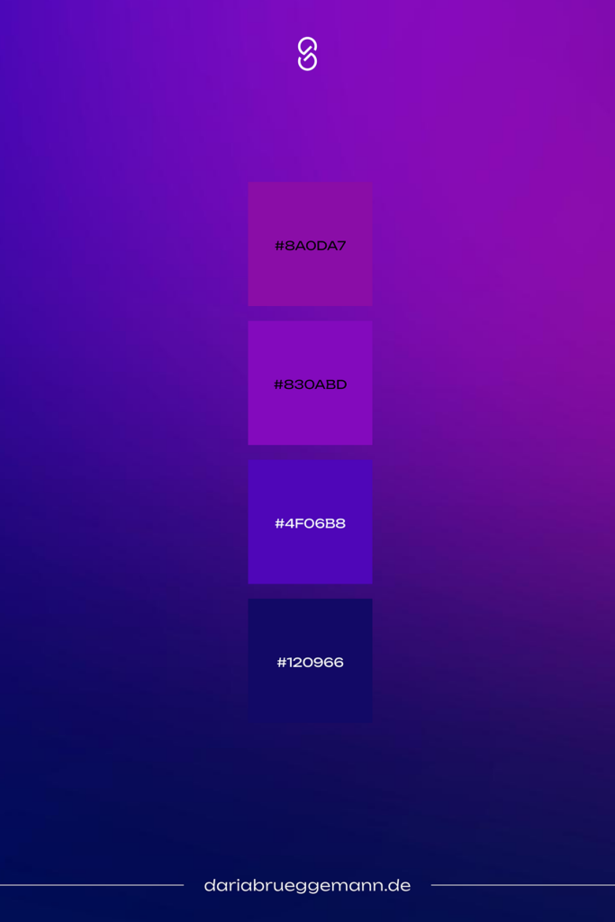 violette Farbpalette für Blau im Branding