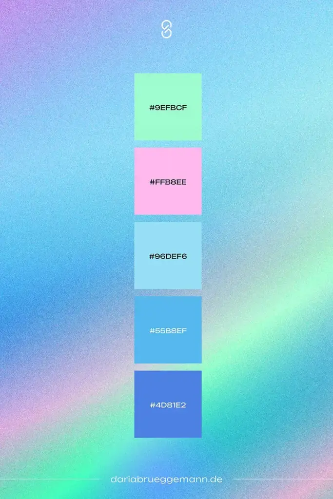 futuristische Farbpalette für Blau im Branding