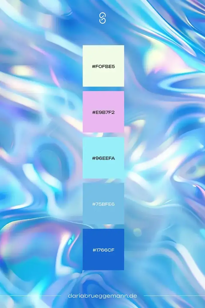 holografische Farbpalette für Blau im Branding