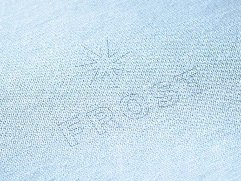 Das Branding "Frost" als Stoff-Mockup