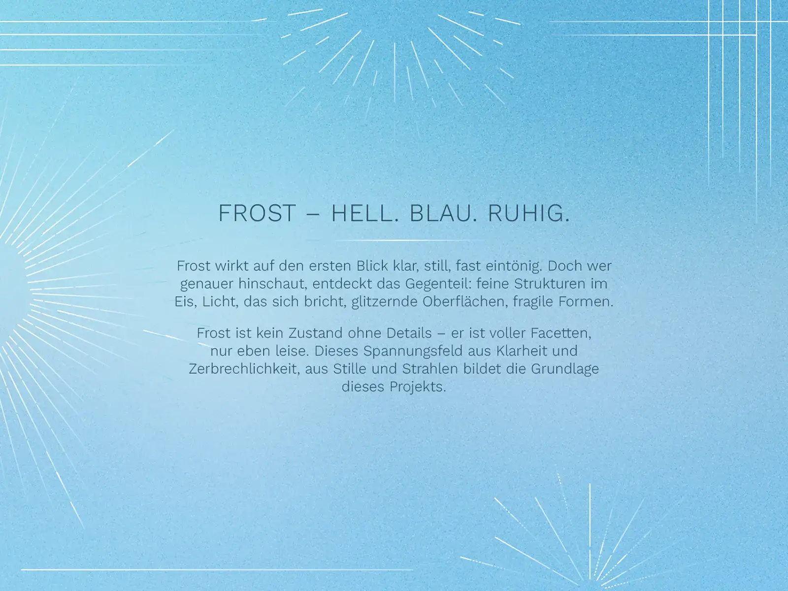 Die Typo vom Branding "Frost"