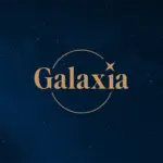 Galaxia Logo auf dunkelblau