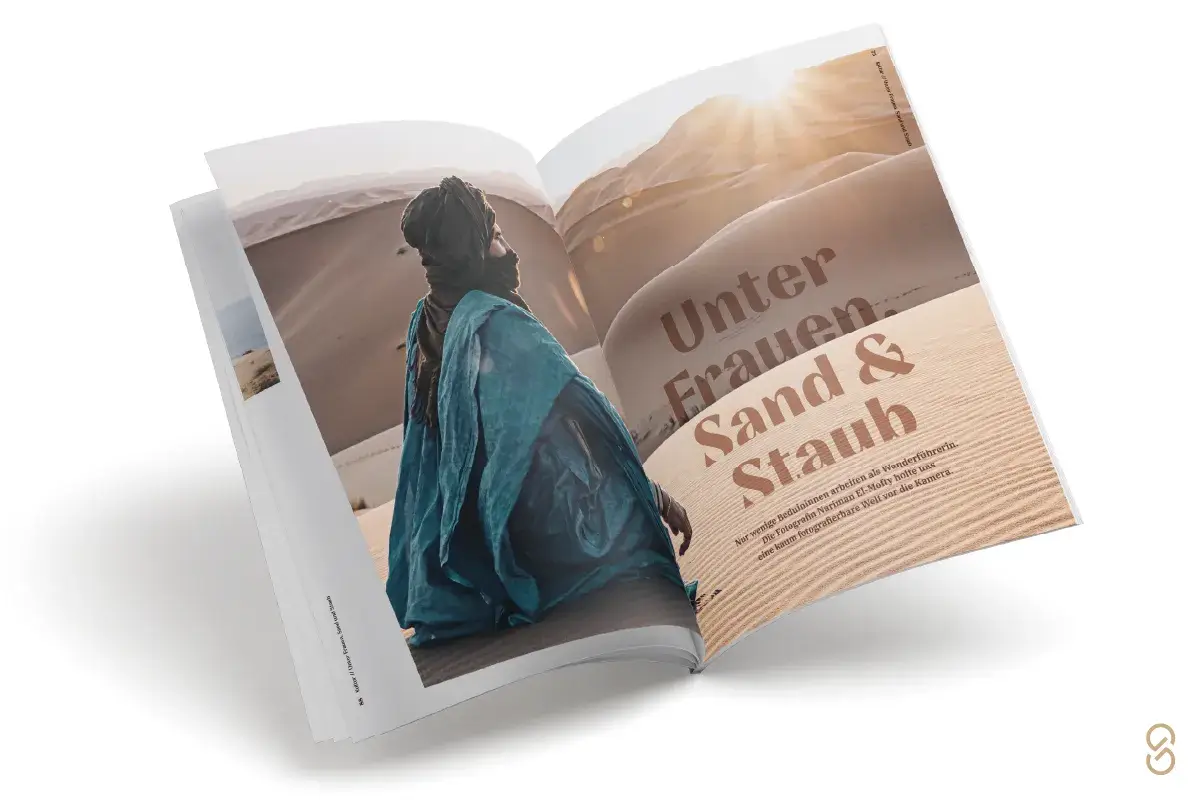 Magazin Mockup einer Schmuckseite