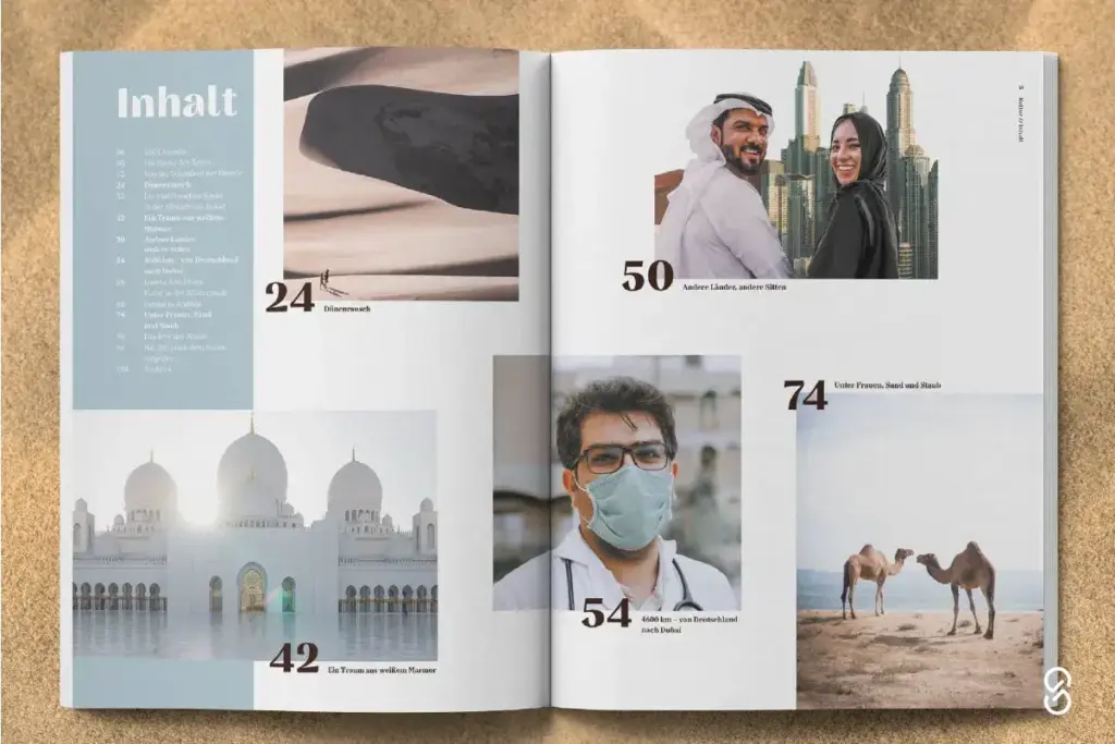 Magazin Mockup eines Inhaltsverzeichnisses