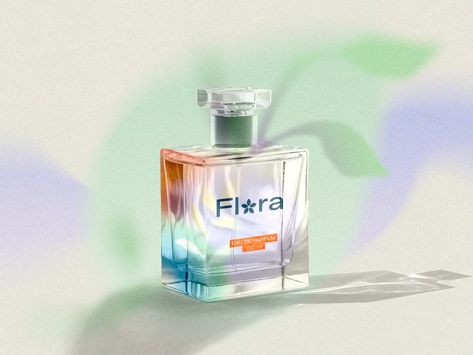Parfüm-Mockup des Frühlingsbrandings "Flora"