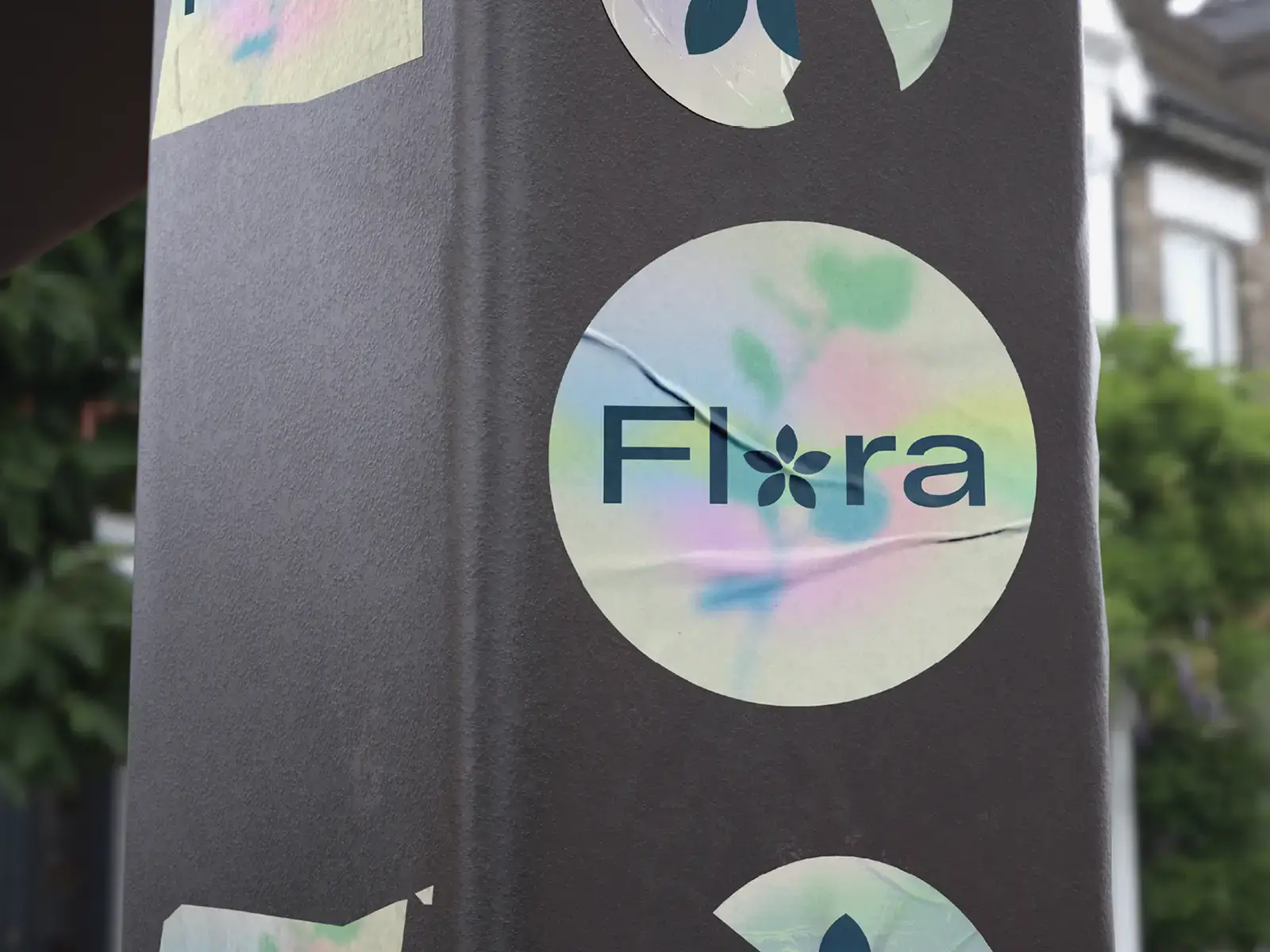 Sticker-Mockup des Frühlingsbrandings "Flora"