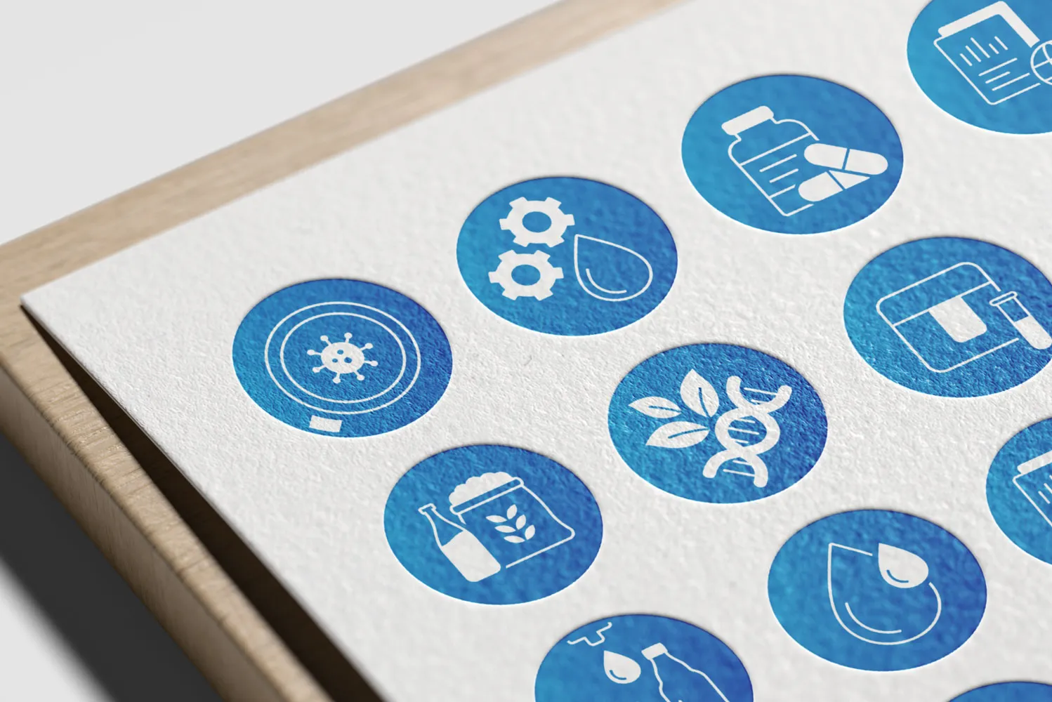 Mockup von Icons auf Papier
